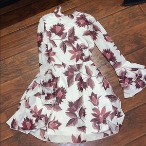 White and purple floral like dress